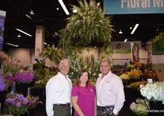 The Ocean View Growers brought some serious flower art to Anaheim, like you can see in the back of the picture. In front Dan Vordale, Yvette Trevino and Thaddeus Servantez.